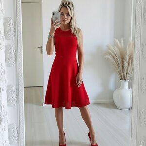 Dynamite Red Knit Fit & Flare Dress